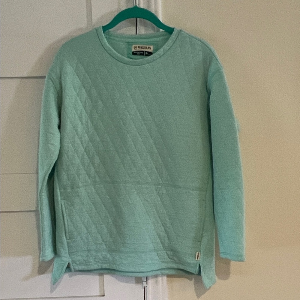 Girls Magellan Outdoors Boyfriend Fit Mint Green  Sweater Size XL EUC
